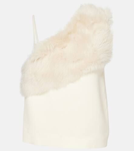 Toteme Shearling-trimmed cady top - Toteme - Modalova