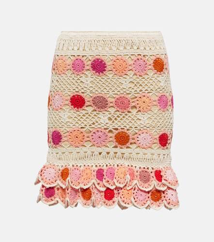 Bouquet floral cotton crochet miniskirt - Anna Kosturova - Modalova