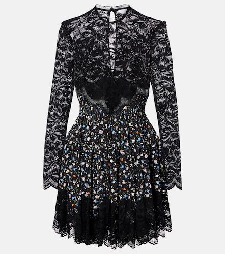 Miniabito con pizzo e stampa floreale - Rabanne - Modalova