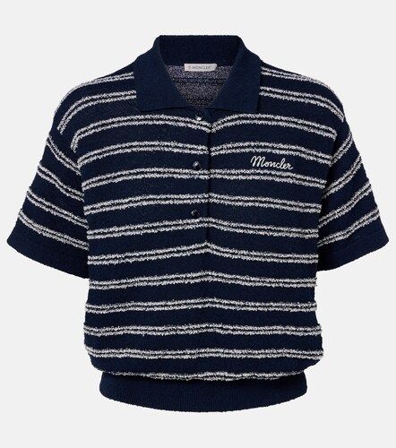 Polo in misto cotone a righe - Moncler - Modalova