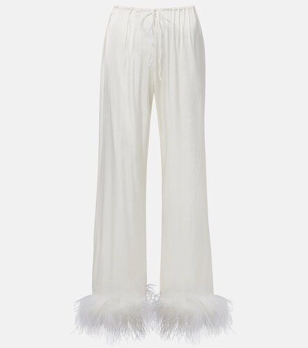 Oséree Sposa – Pantaloni a gamba larga in raso con piume - Oseree - Modalova