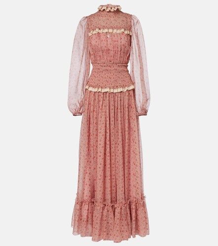 Floral silk and cotton chiffon gown - Dolce&Gabbana - Modalova