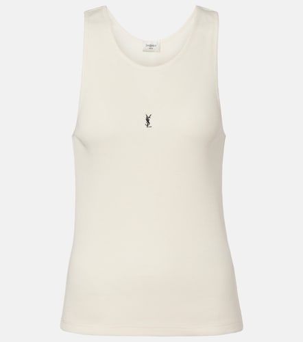 Cassandre ribbed-knit cotton tank top - Saint Laurent - Modalova