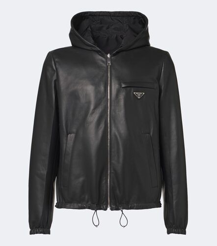 Reversible Re-Nylon and leather jacket - Prada - Modalova