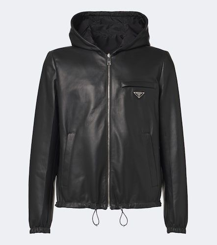 Wendbare Jacke aus Re-Nylon und Leder - Prada - Modalova