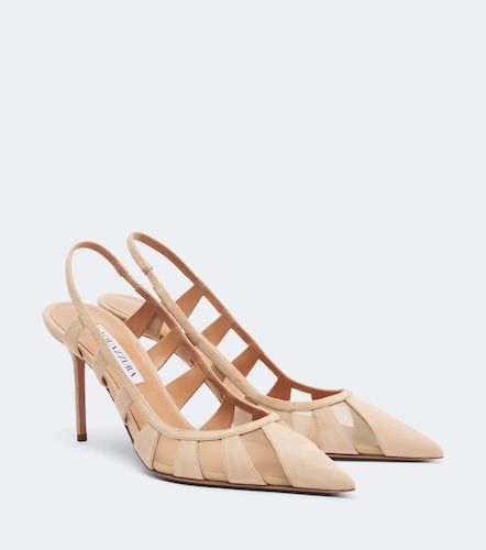 Pumps slingback Screen 85 in suede e mesh - Aquazzura - Modalova