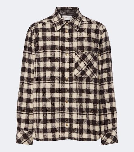 Checked wool-blend overshirt - Moncler - Modalova