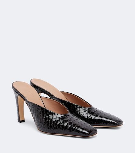 Rowe croc-effect patent leather mules - Malone Souliers - Modalova