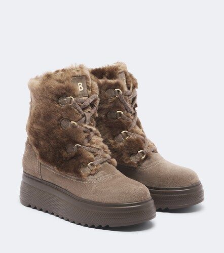 Stockholm suede and shearling lace-up boots - Bogner - Modalova