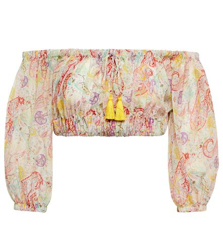 Paisley cotton and silk crop top - Etro - Modalova