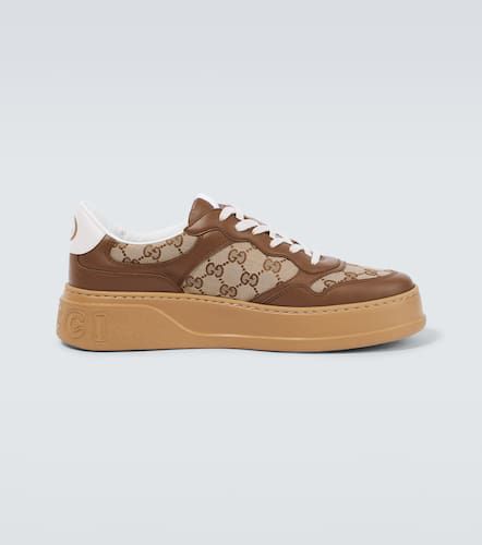 GG leather-trimmed canvas sneakers - Gucci - Modalova