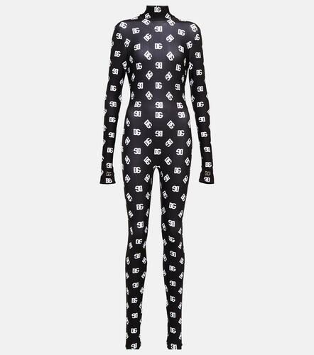 Logo printed jersey jumpsuit - Dolce&Gabbana - Modalova