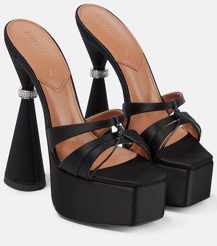 Sienna satin platform mules - D'Accori - Modalova