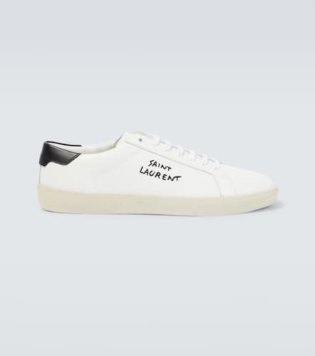 Zapatillas de piel bordadas con logo - Saint Laurent - Modalova
