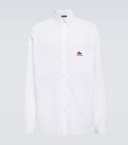 Camisa de popelín con logo bordado - Balenciaga - Modalova