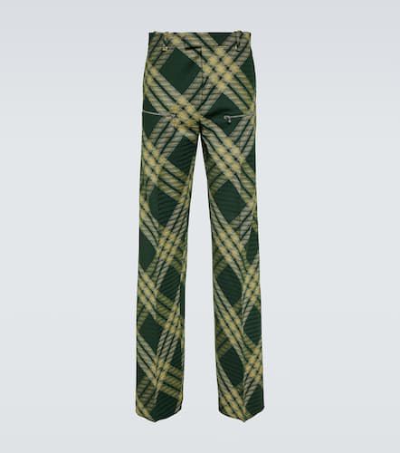 Checked wool twill straight pants - Burberry - Modalova