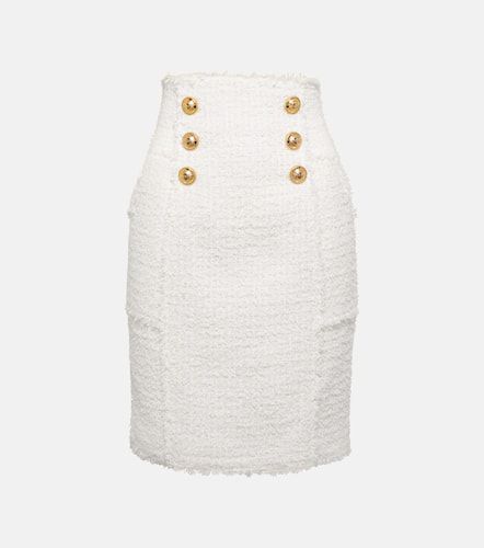 Minifalda de tweed de tiro alto - Balmain - Modalova