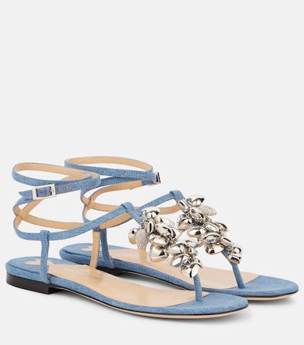 Sandali infradito Puffy Heart in denim - Mach & Mach - Modalova