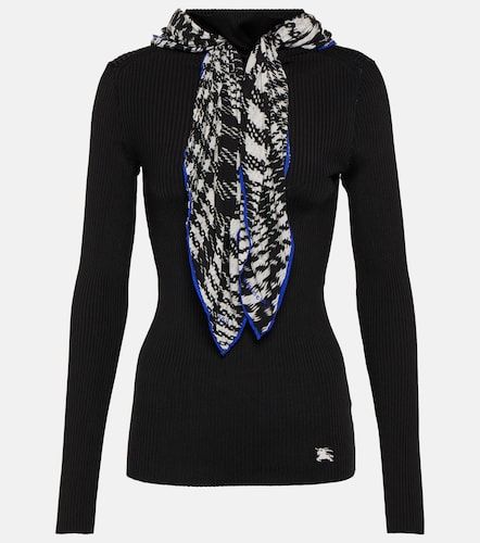 Pullover in maglia a coste con sciarpa - Burberry - Modalova