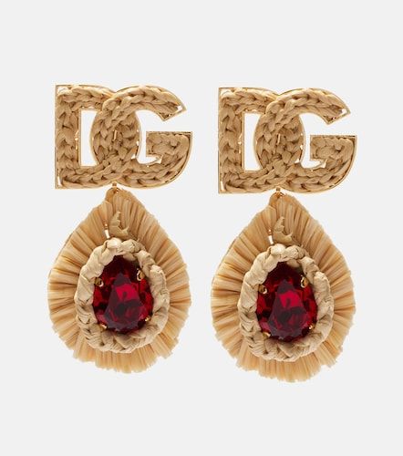 Orecchini a clip DG con cristalli - Dolce&Gabbana - Modalova