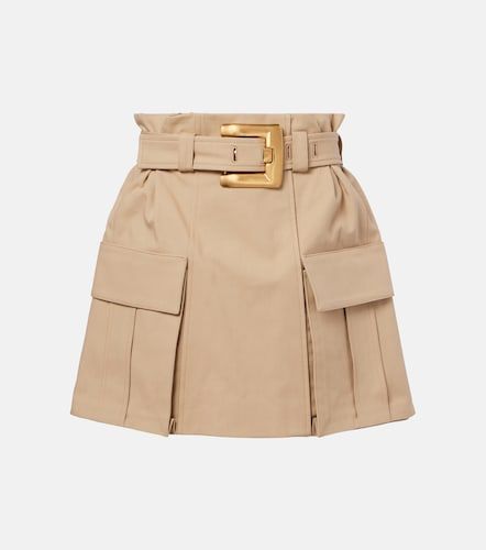 Minifalda de gabardina de algodón - Balmain - Modalova