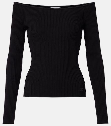 Off-shoulder ribbed-knit top - Courreges - Modalova