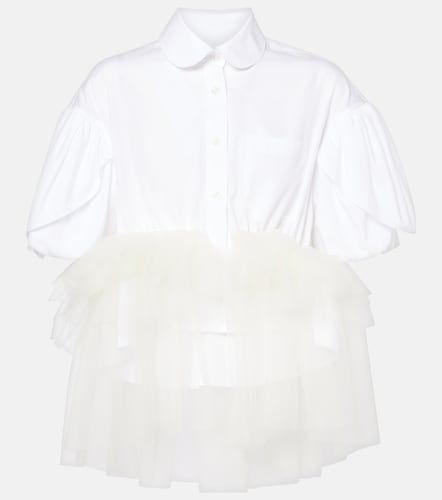 Camisa de algodón con ribete de tul - Simone Rocha - Modalova