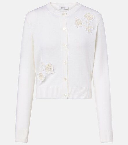Cárdigan de lana con aplique floral - Erdem - Modalova
