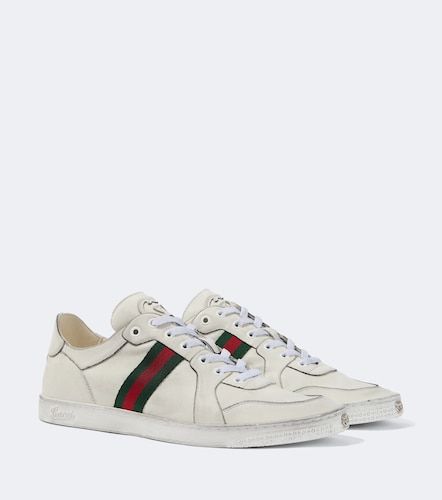 Zapatillas Stretch de piel con Web - Gucci - Modalova