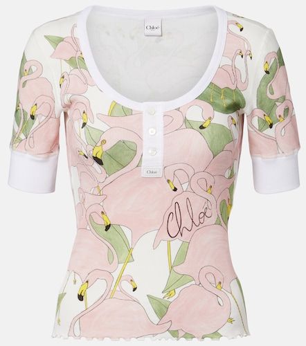 Chloé Top en mezcla de algodón estampada - Chloe - Modalova