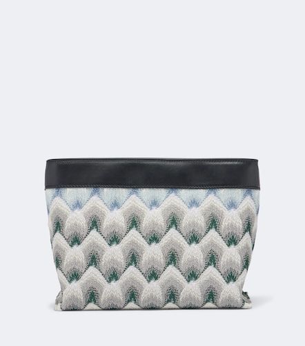 Mini leather-trimmed lame pouch - Missoni - Modalova