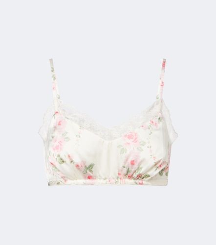 Bralette in satin con pizzo floreale - Simone Rocha - Modalova