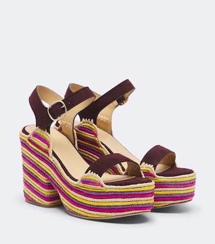 Sardis suede and raffia platform sandals - Gabriela Hearst - Modalova