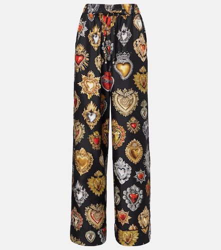 Devotion silk twill palazzo pants - Dolce&Gabbana - Modalova