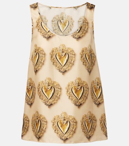 Printed silk satin top - Dolce&Gabbana - Modalova