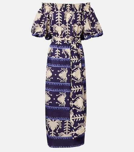 Vestido midi de popelín de algodón - Johanna Ortiz - Modalova