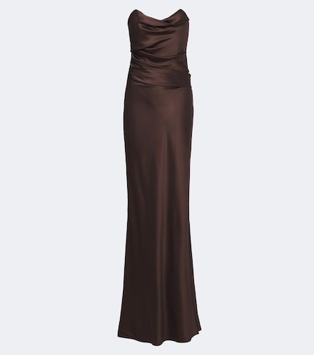 Draped silk charmeuse bustier gown - The Sei - Modalova