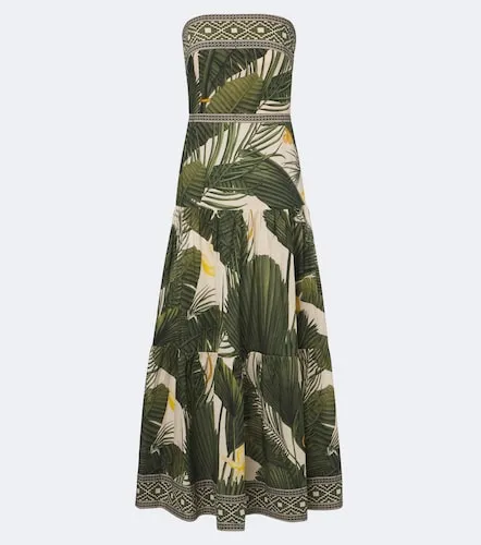 Vestido largo de popelín de algodón estampado - Johanna Ortiz - Modalova