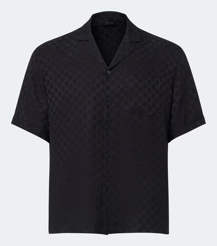 Camicia bowling GG in seta jacquard - Gucci - Modalova
