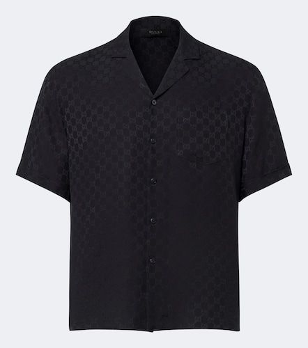 Camicia bowling GG in seta jacquard - Gucci - Modalova