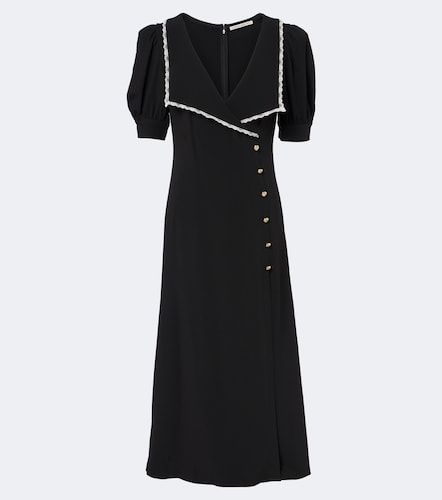 Vestido midi de cady con encaje - Alessandra Rich - Modalova
