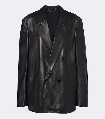 Double-breasted leather jacket - Gucci - Modalova