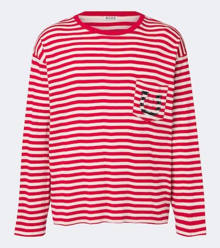 T-shirt Horseshoe in jersey di cotone a righe - Bode - Modalova