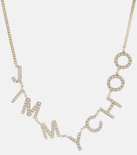 Collana con cristalli e logo - Jimmy Choo - Modalova