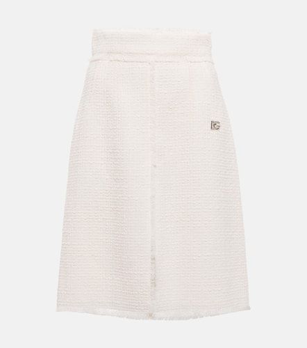 High-rise tweed midi skirt - Dolce&Gabbana - Modalova