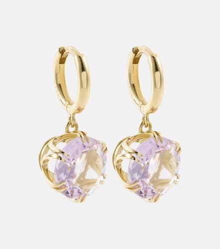 Crown 18kt earrings with amethysts - Ileana Makri - Modalova