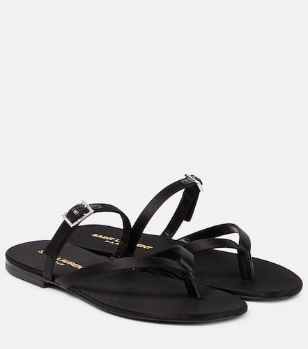 Laszlo satin crÃªpe thong sandals - Saint Laurent - Modalova