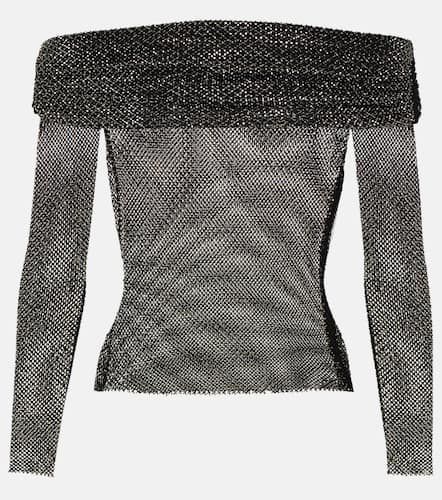 Off-shoulder fishnet top - Self-Portrait - Modalova