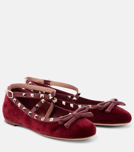 Rockstud velvet ballet flats - Valentino Garavani - Modalova