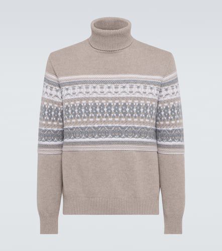 Intarsia cashmere turtleneck sweater - Zegna - Modalova